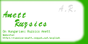 anett ruzsics business card